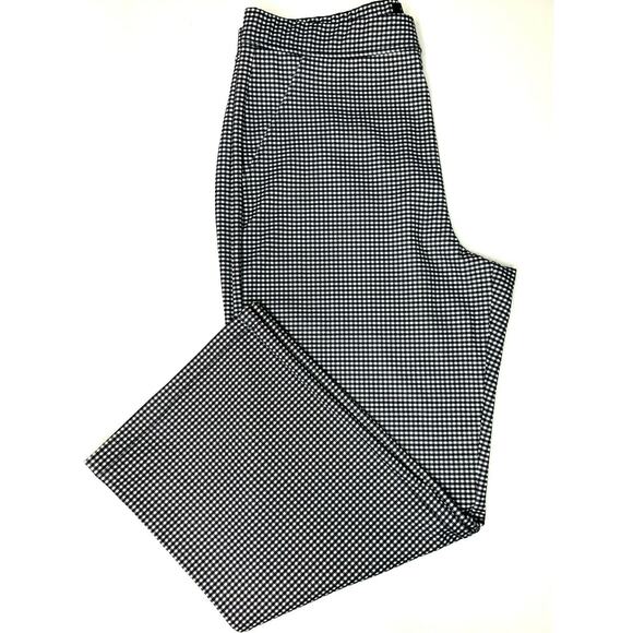 Sanctuary Pull On Flat Front Stretch Crop Pants Plus Sz 3X Black Mini Check NWT - Picture 4 of 8